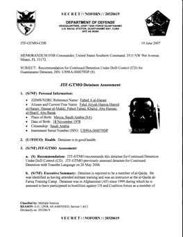 JTF-GTMO Detainee Assessment