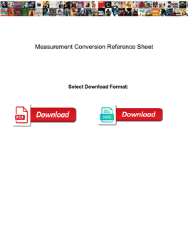 Measurement Conversion Reference Sheet