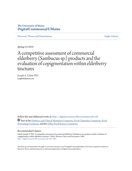 Products and the Evaluation of Copigmentation Within Elderberry Tinctures Joseph A