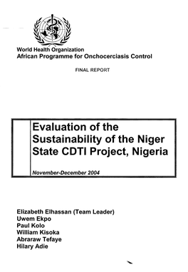 Sustainability of the Niger State CDTI Project, Nigeria