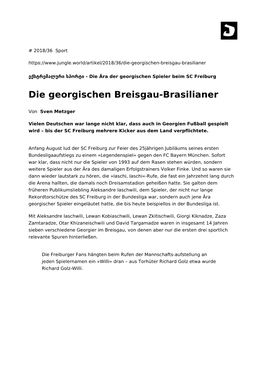 Die Georgischen Breisgau-Brasilianer