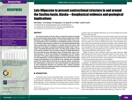 Late Oligocene to Present Contractional Structure in and Around the Susitna Basin, Alaska—Geophysical Evidence and Geological GEOSPHERE; V