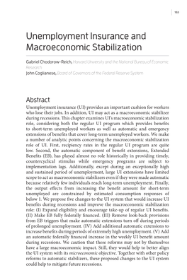 Unemployment Insurance and Macroeconomic Stabilization