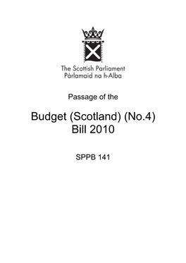 Budget (Scotland) (No.4) Bill 2010