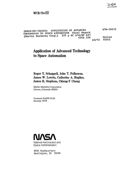 Application of Advanced Technology to Space Automation