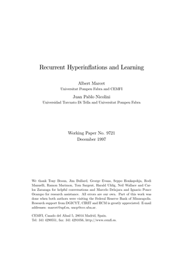 Recurrent Hyperinflations and Learning