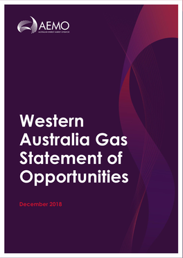 Western Australia Gas Statement of Opportunities