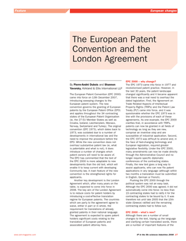 The European Patent Convention and the London Agreement