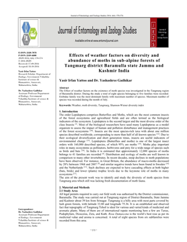 Effects of Weather Factors on Diversity and Abundance of Moths in Sub