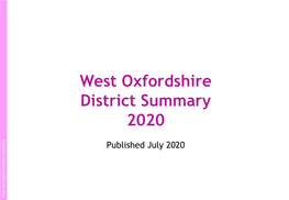 West Oxfordshire District Summary 2020