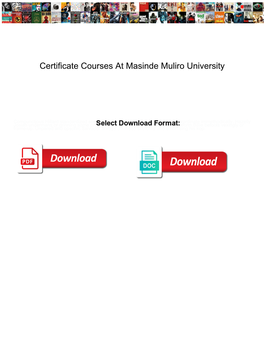 Certificate Courses at Masinde Muliro University