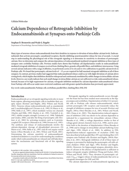 Calcium Dependence of Retrograde Inhibition by Endocannabinoids at Synapses Onto Purkinje Cells
