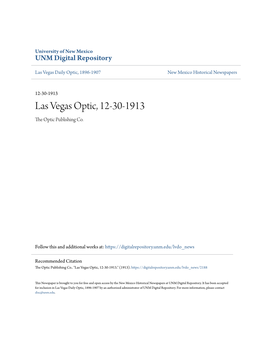 Las Vegas Optic, 12-30-1913 the Optic Publishing Co