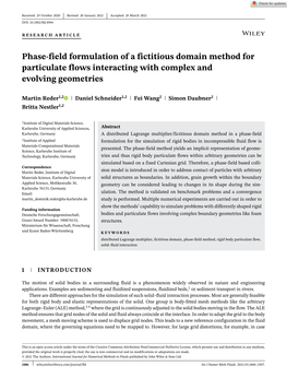 Phase‐Field Formulation of a Fictitious Domain Method for Particulate Flows