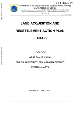 SFG1325 V6 GOVERNMENT of the SPECIAL CAPITAL CITY REGION of JAKARTA PROVINCE WATER RESOURCES AGENCY Jalan Taman Jatibaru No