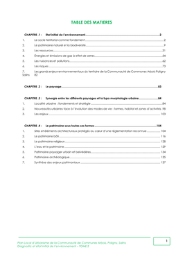 Table Des Matieres