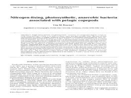 Nitrogen-Fixing, Photosynthetic, Anaerobic Bacteria Associated with Pelagic Copepods