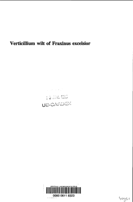Verticillium Wilt of Fraxinus Excelsior