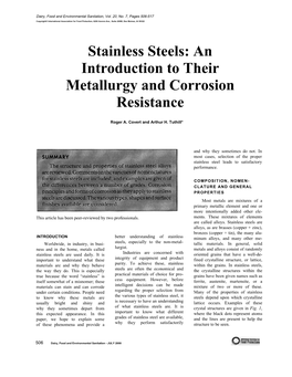2000 Stainless Steels: an Introduction to Their Metallurgy and Corrosion