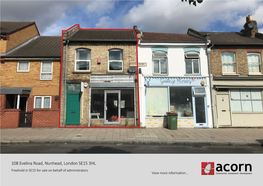 108 Evelina Road, Nunhead, London SE15 3HL Freehold in SE15 for Sale on Behalf of Administrators View More Information