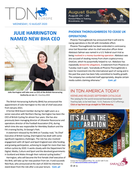 Julie Harrington Named New BHA CEO Cont