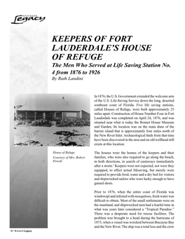 Keepers of Fort Lauderdale's House of Refuge