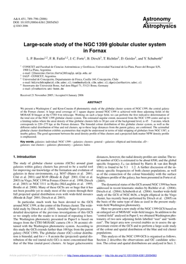 Large-Scale Study of the NGC 1399 Globular Cluster System in Fornax