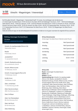 50 Bus Dienstrooster & Lijnroutekaart