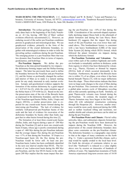 MARS DURING the PRE-NOACHIAN. J. C. Andrews-Hanna1 and W. B. Bottke2, 1Lunar and Planetary La- Boratory, University of Arizona