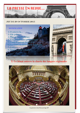 Presse En Revue Jeudi 29 Octobre 2015