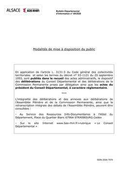 Bulletin Départemental D'information 09/2020