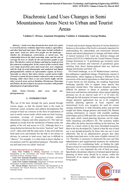 Diachronic Land Uses Changes in Semi Mountainous Areas Next to Urban and Tourist Areas