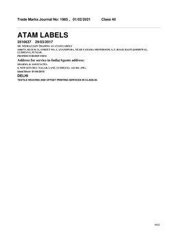 Atam Labels 3516637 29/03/2017 Sh