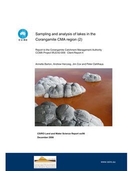 Sampling and Analysis of Lakes in the Corangamite CMA Region (2)