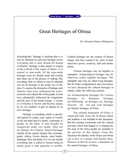 Great Heritages of Orissa