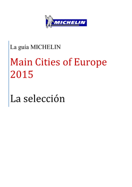 SELECCION Main Cities of Europe 2015 ESP