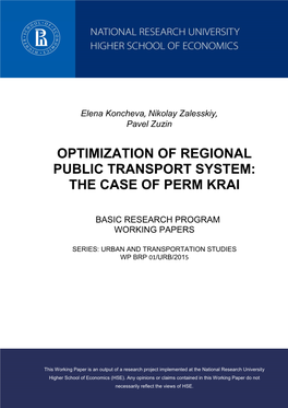 Optimization of Regional Public Transport System: the Case of Perm Krai