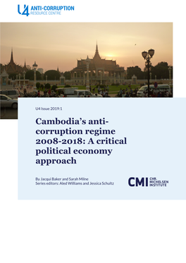 Cambodia's Anti- Corruption Regime 2008-2018: a Critical Political