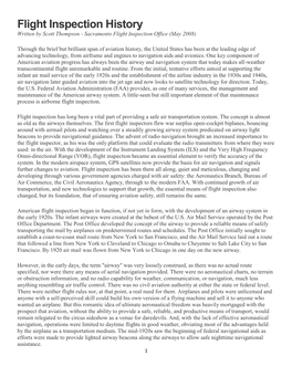 Flight Inspection History Written by Scott Thompson - Sacramento Flight Inspection Office (May 2008)