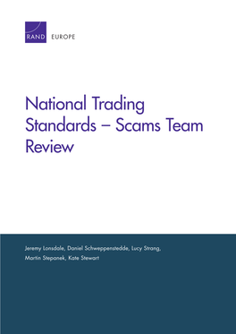 National Trading Standards – Scams Team Review