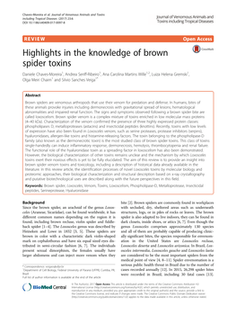 Highlights in the Knowledge of Brown Spider Toxins