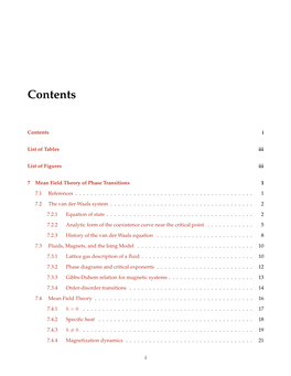 Mean Field Theory of Phase Transitions 1