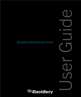 Blackberry World Vendor Portal-User Guide