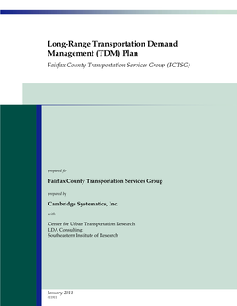 Long-Range Transportation Demand Management (TDM) Plan