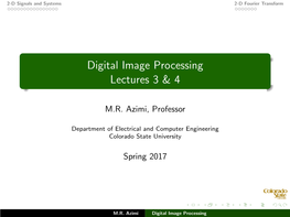 Digital Image Processing Lectures 3 & 4