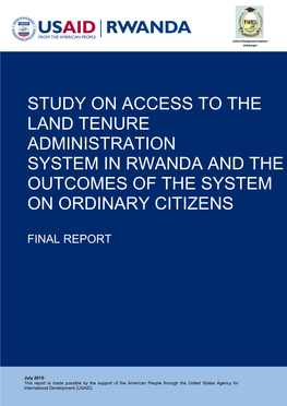 Rwanda LAND Report: Access to the Land Tenure Administration