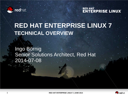 Red Hat Enterprise Linux 7 Technical Overview