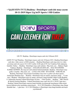 JUSTIN-TV!!!] Beşiktaş - Denizlispor Canlı Izle Maçı Yayını 10-11-2019 Süper Lig Bein Sports 1 HD Linkler
