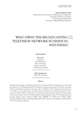 Who Owns the Broadcasting Television Network Business in Indonesia?