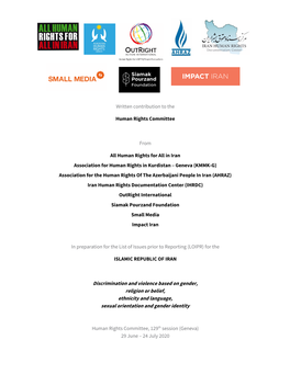 Discrimination and Violence Based on Gender, Religion Or Belief, Ethnicity and Language, Sexual Orientation and Gender Identity